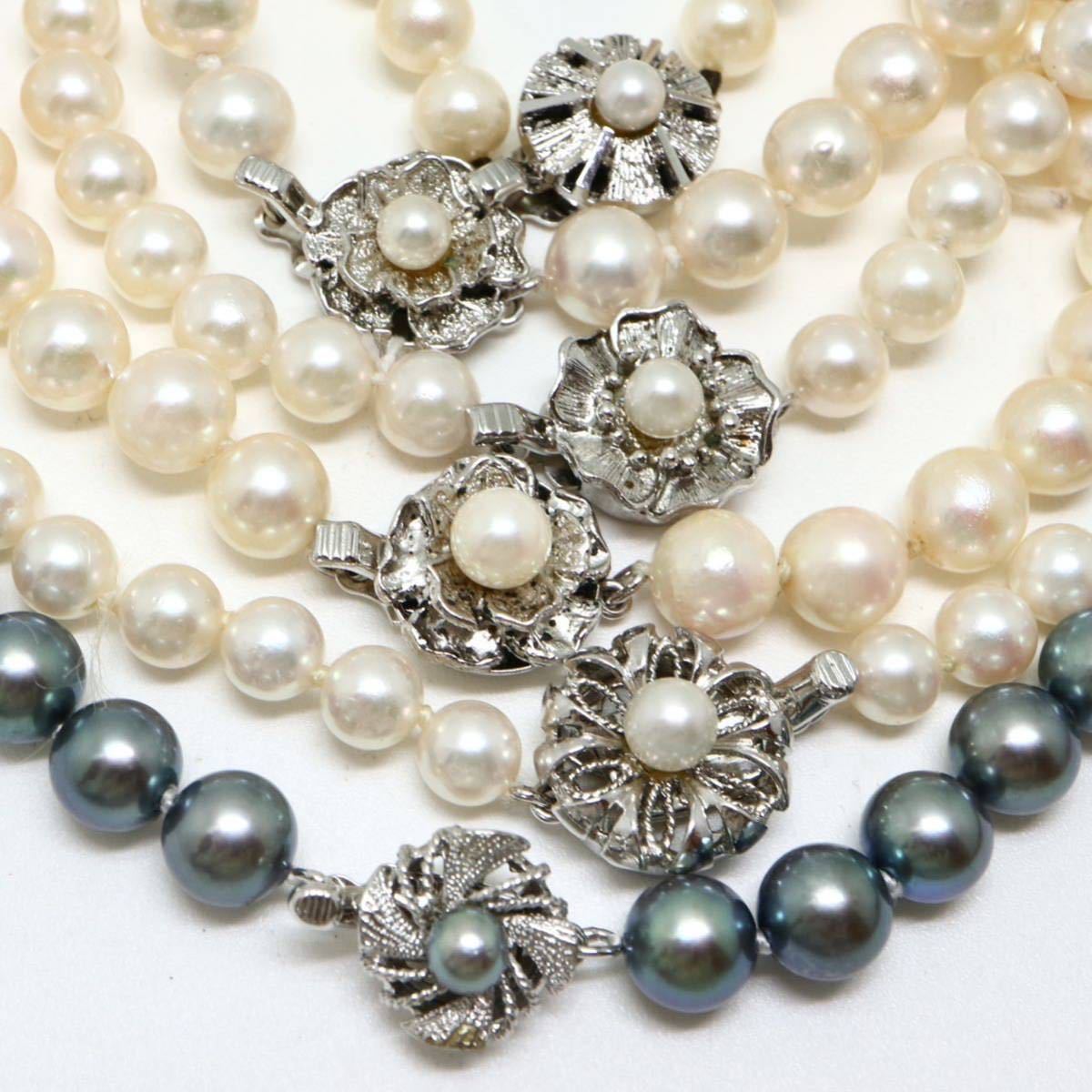 《アコヤ本真珠ネックレス6点おまとめ》F 約195g pearl パール necklace ジュエリー jewelry EB1_画像4