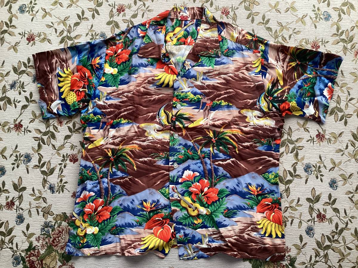 ヴィンテージ ハワイアン アロハシャツ Vintage Hawaiian Aloha Shirt PALI HAWAIIAN STYLED100% Rayon 美品