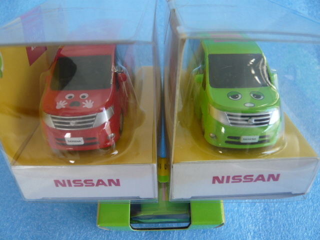 セレナ ニッサン ミニカー プルバック 非売品 ノベルティ ガチャピン ムック NISSAN SERENA　新品 ちびっこ チョロQ キャラクター ちょろ_画像2