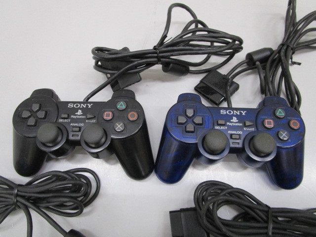 G0124-5Y/ PS2 コントローラー デュアルショック２ (SCPH-10010) 5台まとめ ブルー ブラック ホワイト シルバー　プレイステーション2_画像2