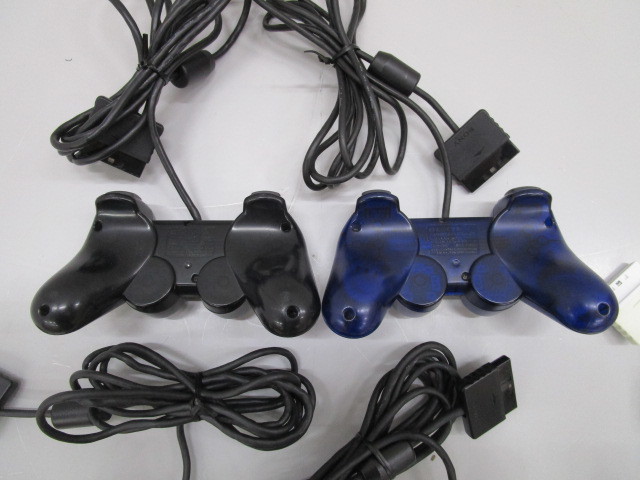 G0124-5Y/ PS2 コントローラー デュアルショック２ (SCPH-10010) 5台まとめ ブルー ブラック ホワイト シルバー　プレイステーション2_画像3