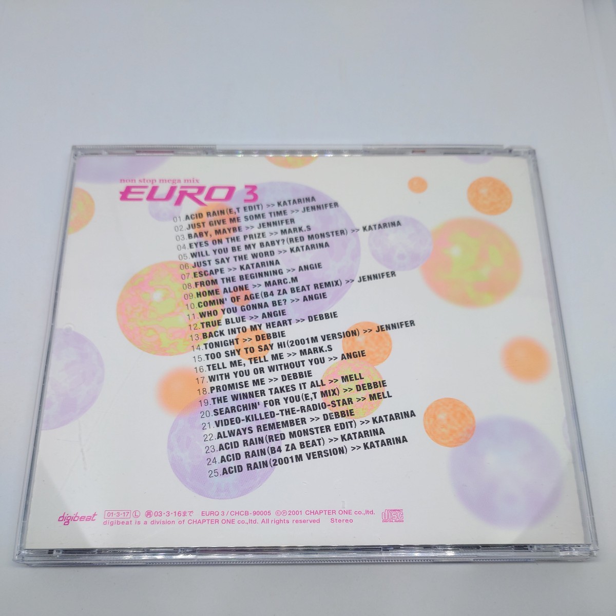 digibeat EURO 3 non stop mega mix ユーロ3 ノンストップ・メガミックス 廃盤CD　WARM WORLD(高瀬一矢 I've sound) MELL参加 ユーロビート_画像2