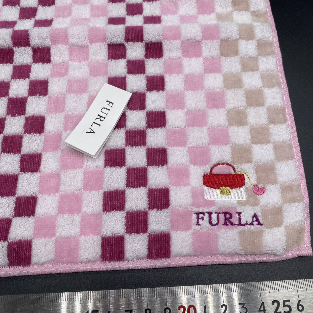 FURLA Furla towel handkerchie city pine pattern pink series bag embroidery no.34