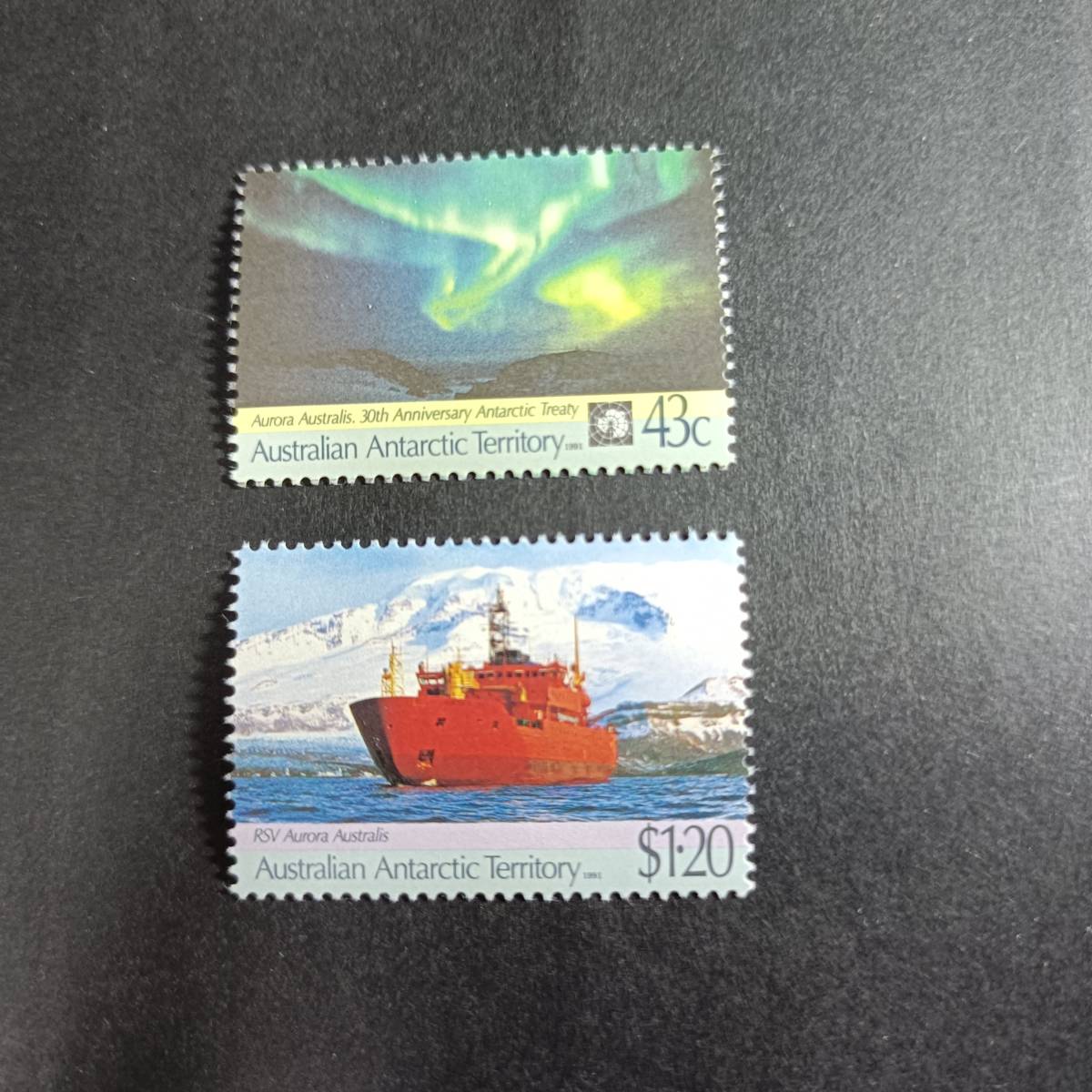 ★ オーストラリア 南極　未使用 切手　1991年　 2種完 ★状態 並以上と思います。_画像1