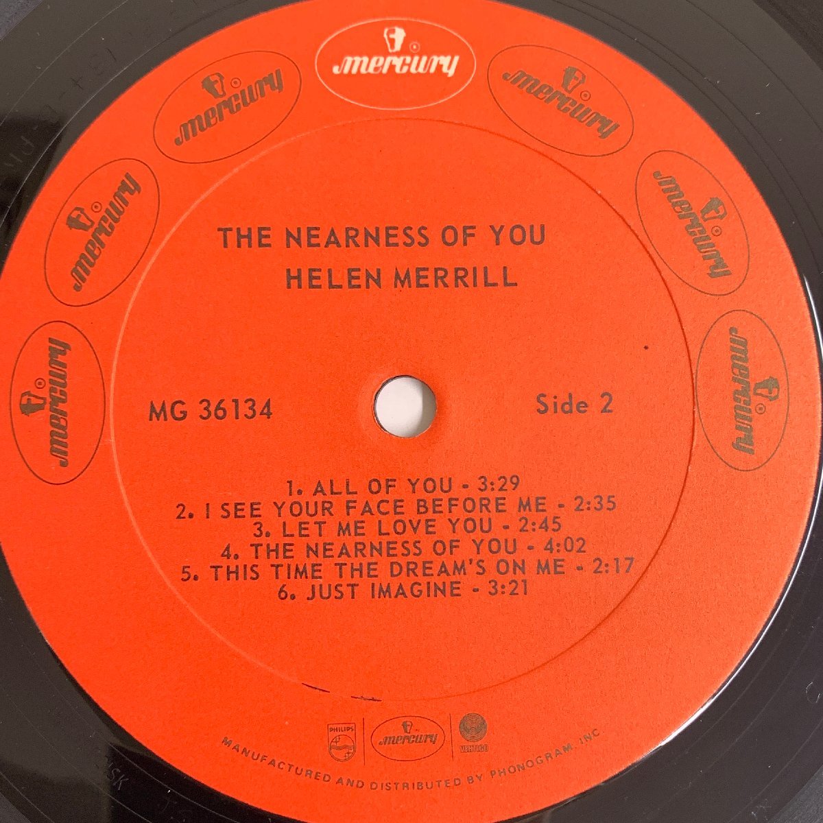 【US盤 LP】ヘレン・メリル Helen Merrill / THE NEARNESS OF YOU / Mercury / MG 36134 シュリンク 店 ☆_画像8