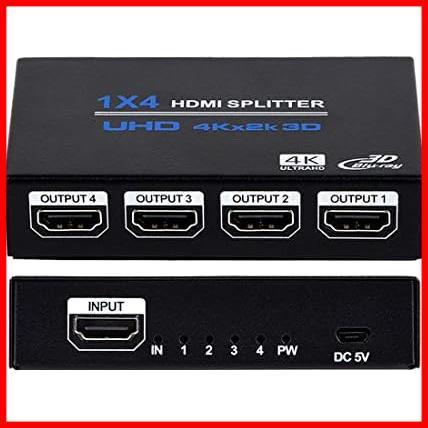 ★HDMI1x4分配器4Kx2K@30Hz★ HDMI分配器 1x4 HDMIスプリッター 1入力4出力 3D HDMIスプリッター 4Kx2Kの画像1