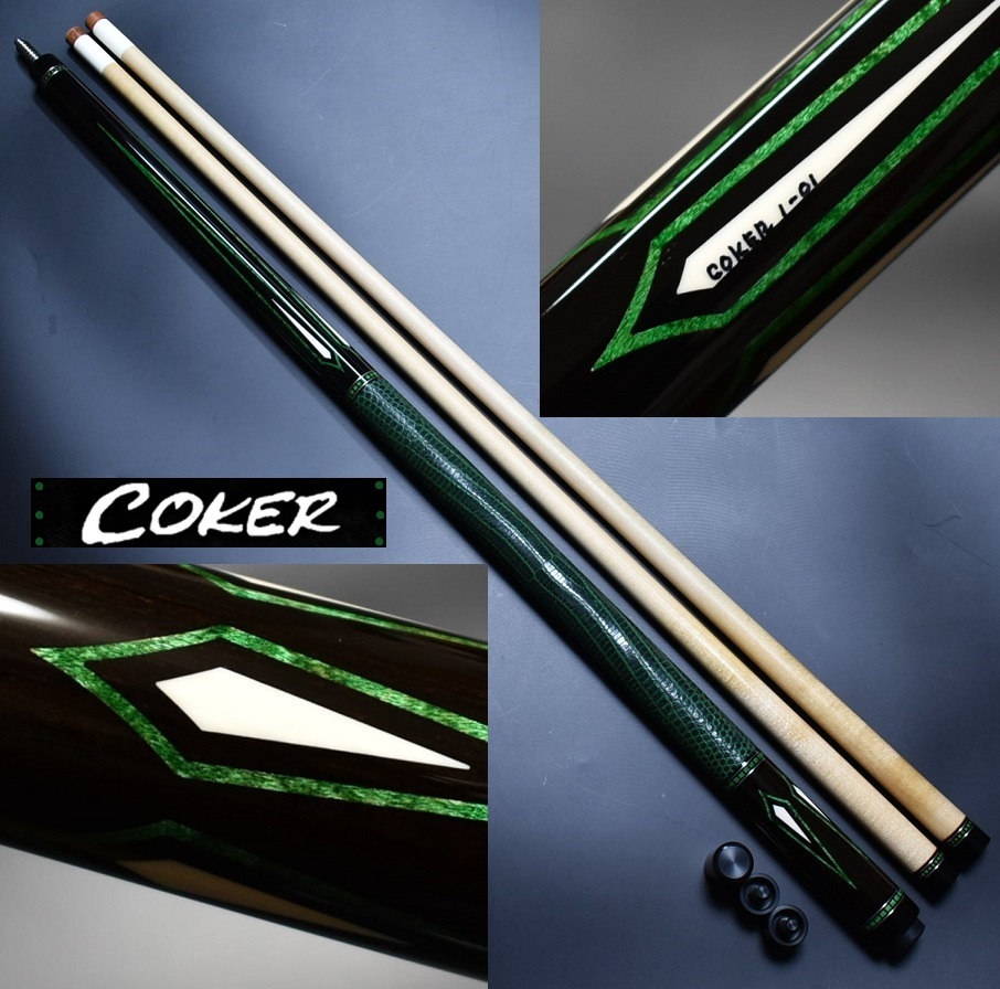 即決◇Coker Custom Cues/コーカ― 5剣10山リザード本革2シャフト 即決◇Coker Custom Cues/コーカ― 5剣10山リザード本革2シャフト