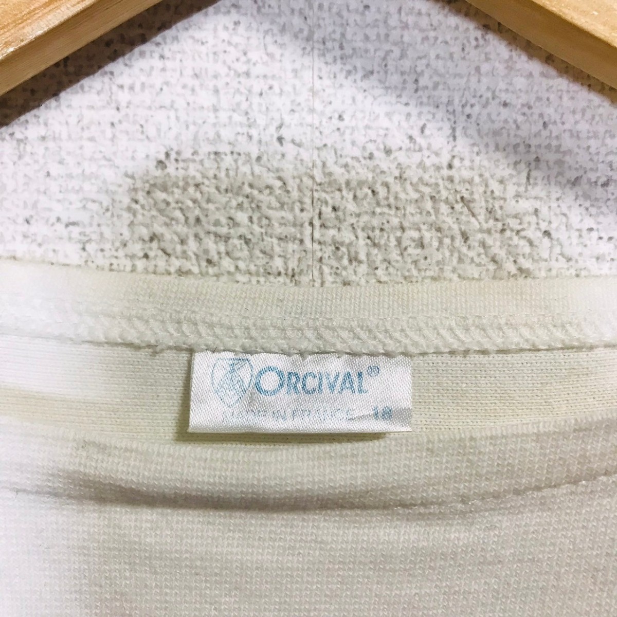 H6777dL フランス製 ORCIVAL オーシバル サイズ18 (S位) 長袖Tシャツ ロンT バスクシャツ ボーダーカットソー レインボー カラフル 古着_画像6