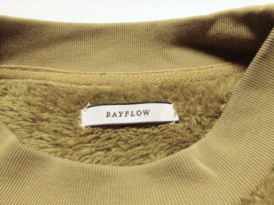 BAYFLOW ベイフロー ボアフリース プルオーバー サイズ３ M ブラウン系 古着 刺繍 メンズ トップス_画像4
