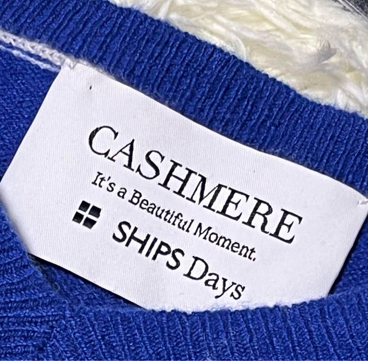 SHIPS  シップス　ニット　セーター　カシミヤ100%  青　ブルー　S