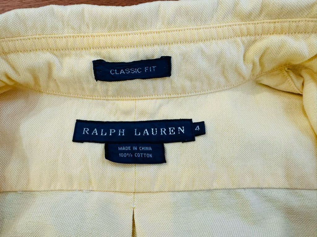 【美品】RALPH LAUREN ラルフローレン 長袖シャツ イエロー サイズ4 Mサイズ レディース_画像3