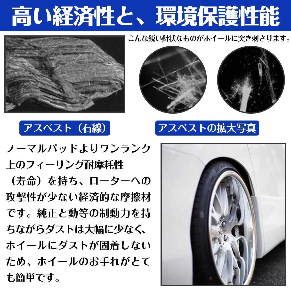 【新品即納】大人気のNAO材！エスクァイア ZRR80G / ZRR85G(4WD) フロント ブレーキパッド_画像5