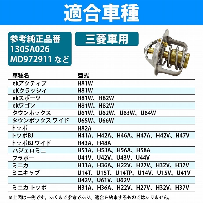 サーモスタット 三菱 ミニカ トッポ H31A H36A H22V H27V H32V H37V サーモスタッド 1305A026 MD972911_画像6