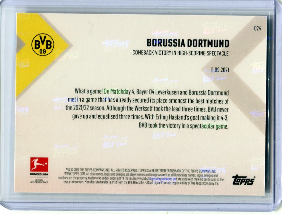 2021 Topps Now Bundesliga Haaland Bellingham 024 ドルトムント ハーランド/ベリンガム_画像2