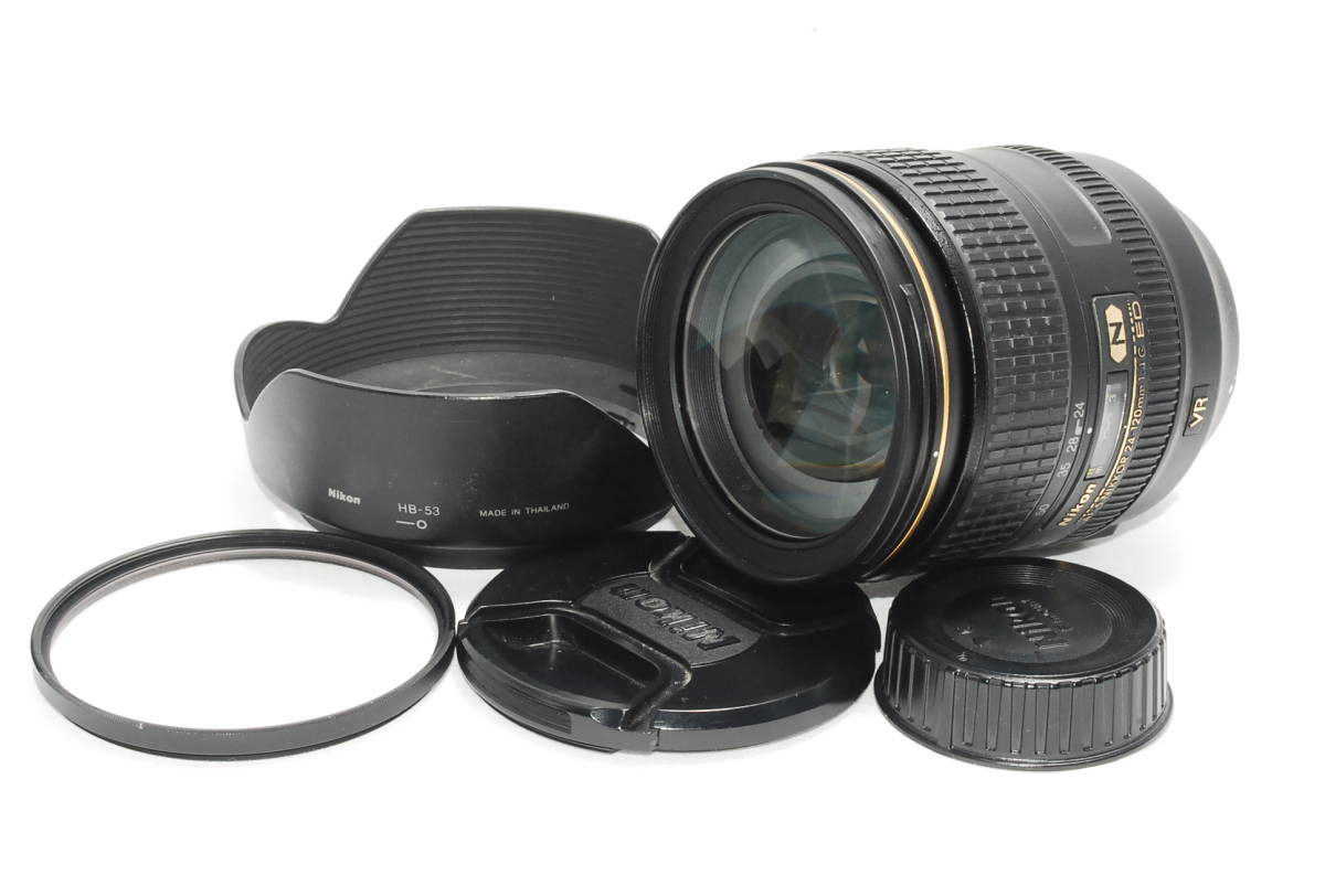 NIKON ニコン AF-S NIKKOR 24-120mm f/4G ED VR 動作絶好調！ 外観光学共に超綺麗！ カビクモリ皆無！純正フード付き！y1054_画像1