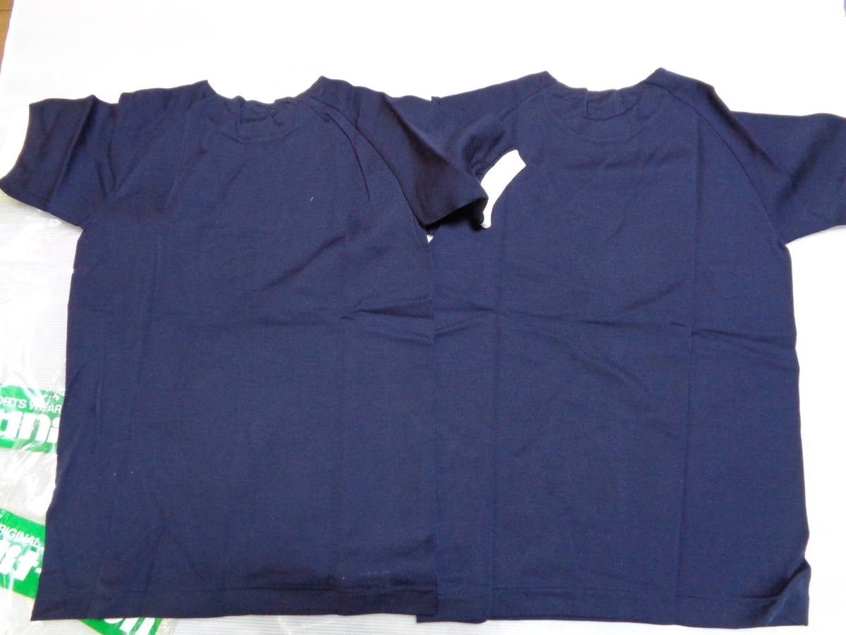 2 листов M темно-синий × белый 512-SM хит Union короткий рукав футболка спортивная форма спортивная форма Showa Retro не использовался плесень пятна загрязнения!