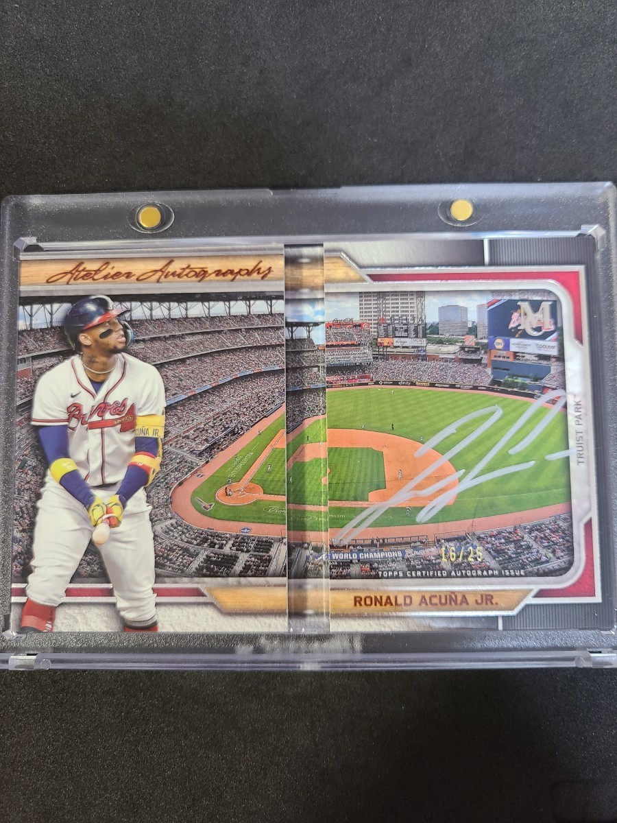 Topps 2023 Topps Museum Collection Ronald Acuna Jr. Atelier Autograph Book Card 16/25 MVP Year auto mlb baseball