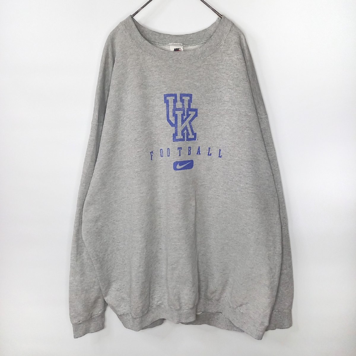 90s　アメリカ製　ナイキ　スウェット　カレッジ　英字　プリント　グレー　XL