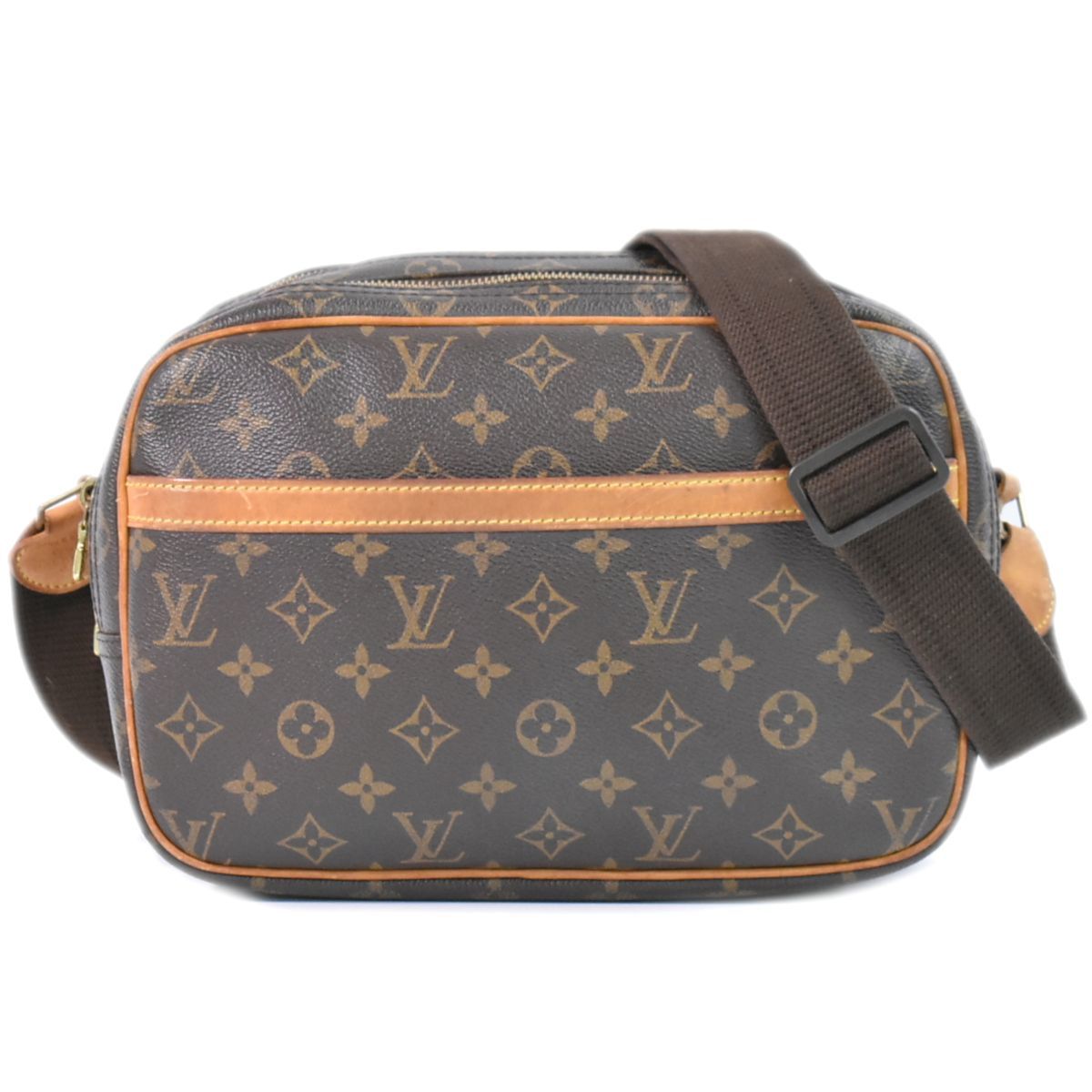 本物 ルイヴィトン LOUIS VUITTON LV リポーター PM モノグラム ショルダーバッグ ポシェット ブラウン M45254_画像1