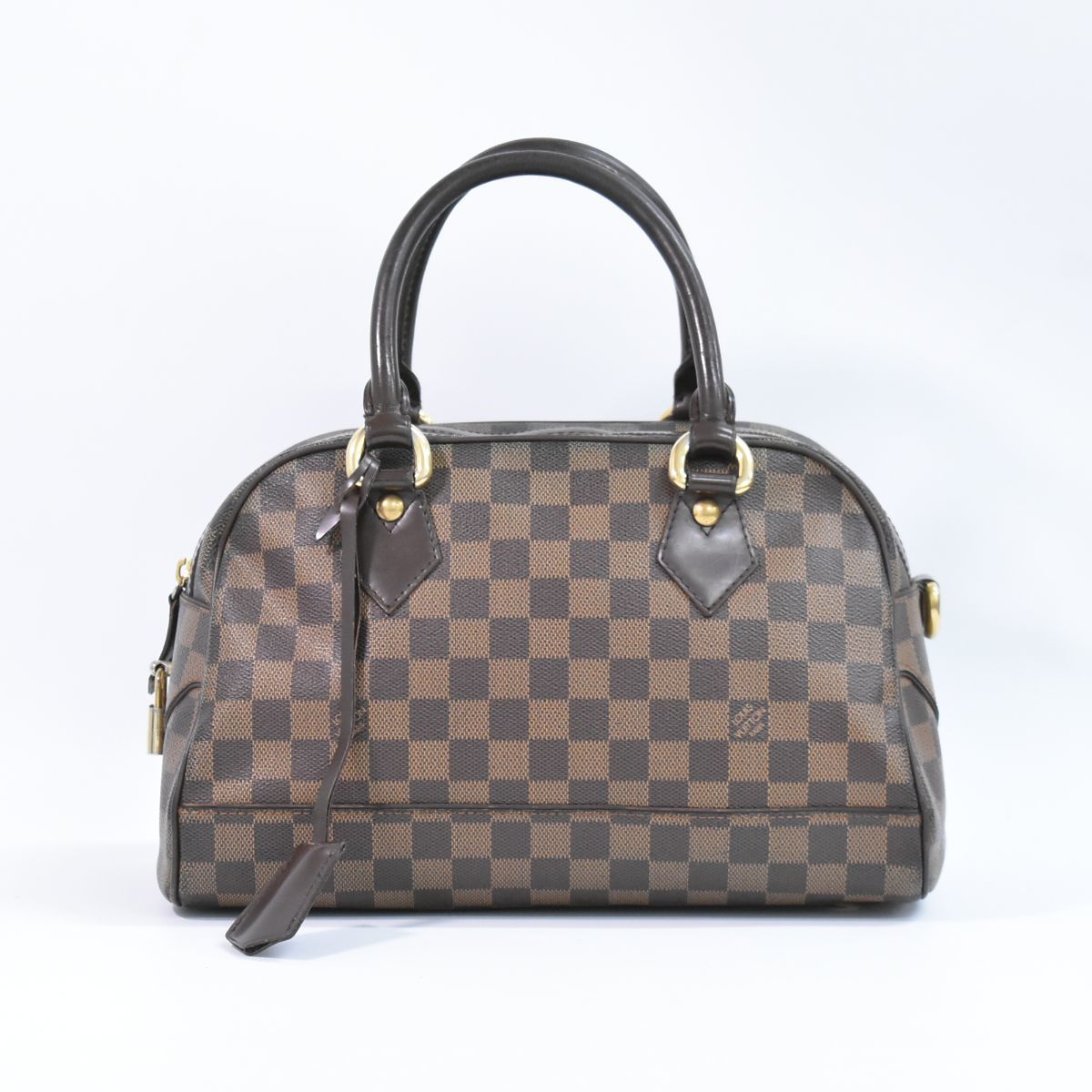 本物 ルイヴィトン LOUIS VUITTON LV ドゥオモ ダミエ エベヌ ハンドバッグ ミニボストンバッグ ブラウン N60008_画像1