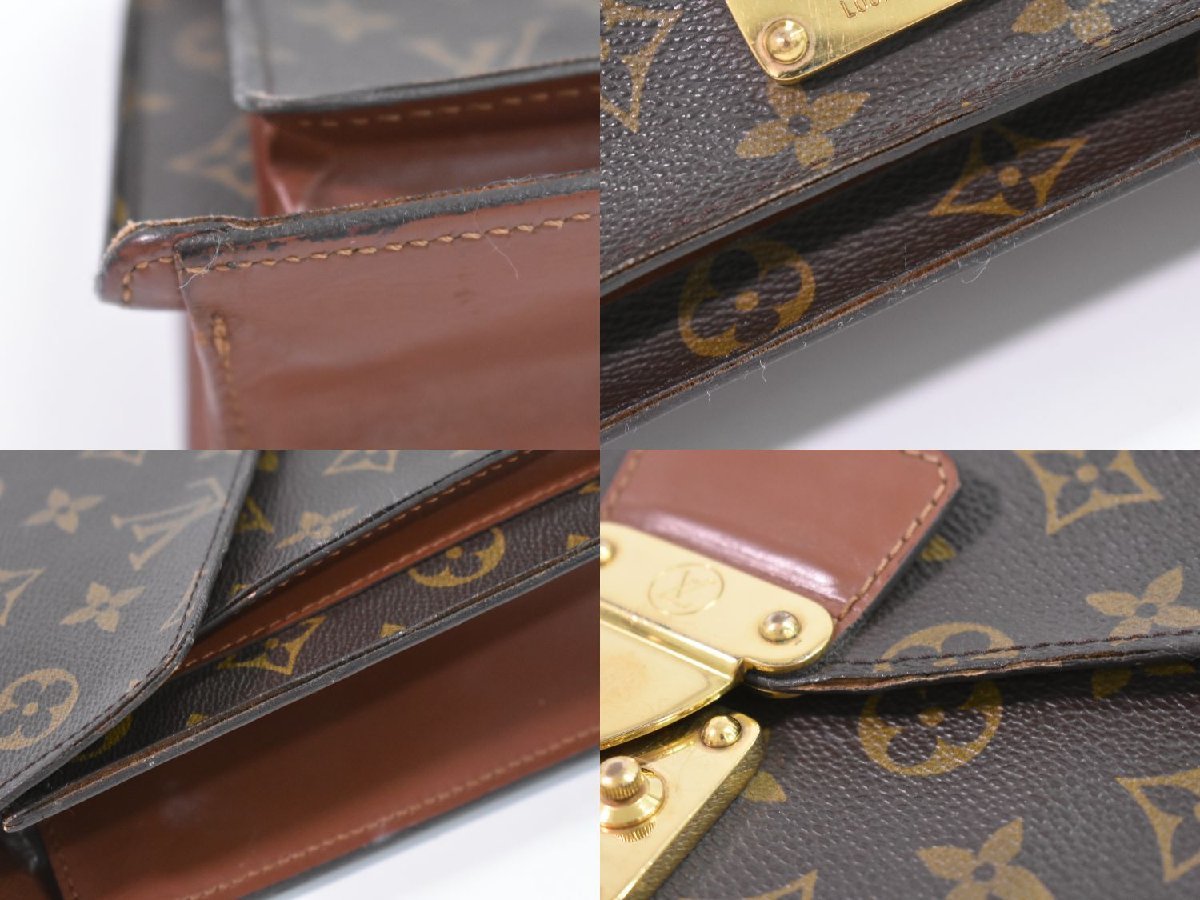 本物 ルイヴィトン LOUIS VUITTON LV モンソー モノグラム ハンドバッグ ブラウン M51185_画像4