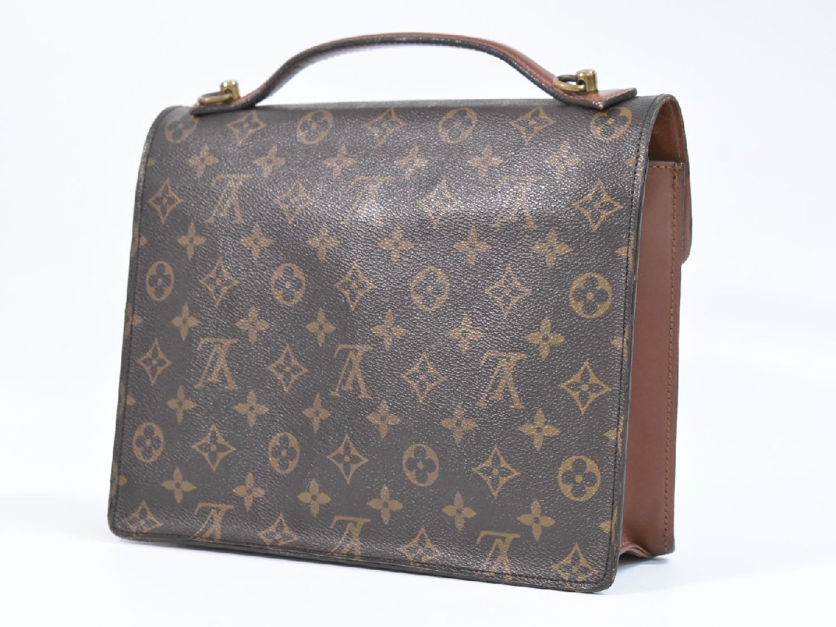 本物 ルイヴィトン LOUIS VUITTON LV モンソー モノグラム ハンドバッグ ブラウン M51185_画像2