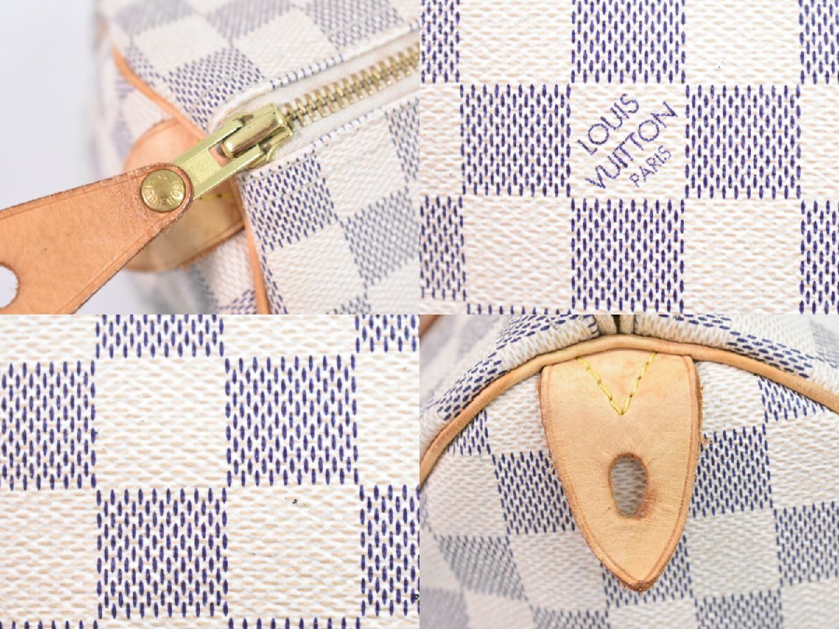 本物 ルイヴィトン LOUIS VUITTON LV スピーディ 25 ダミエ アズール ミニ ボストンバッグ ハンドバッグ ホワイト N41534_画像4