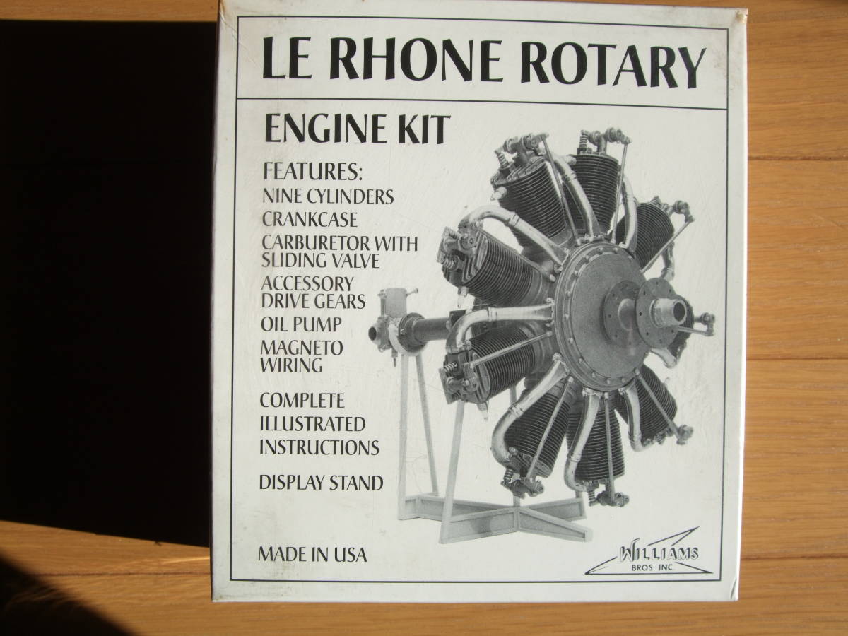 ru low n1/8 rotary engine kit unopened William Brothers company LE RHONE ROTARY ENGINE Kit 11/2~ Williams Bros 1/8