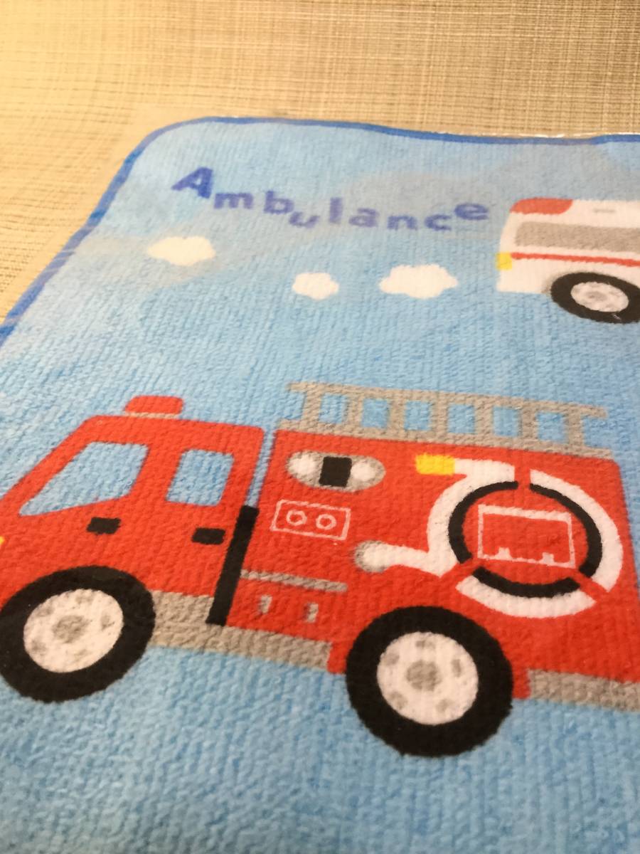  hand towel fire fighting ambulance fire-engine blue ( blue ) Mini towel 