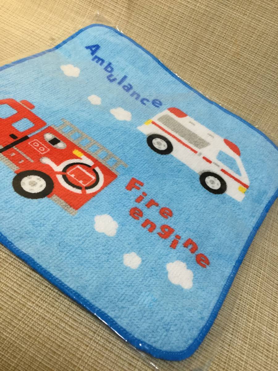  hand towel fire fighting ambulance fire-engine blue ( blue ) Mini towel 