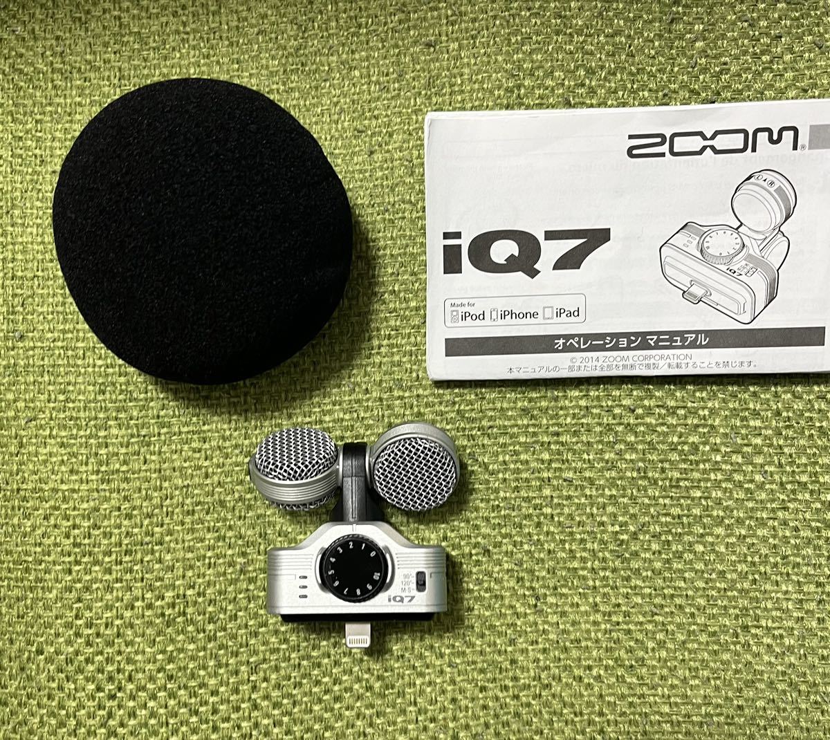 ZOOM ズーム iQ7 MSステレオ・マイクロフォン iPhone/iPad用マイク　Mic 取扱説明書あり_画像1