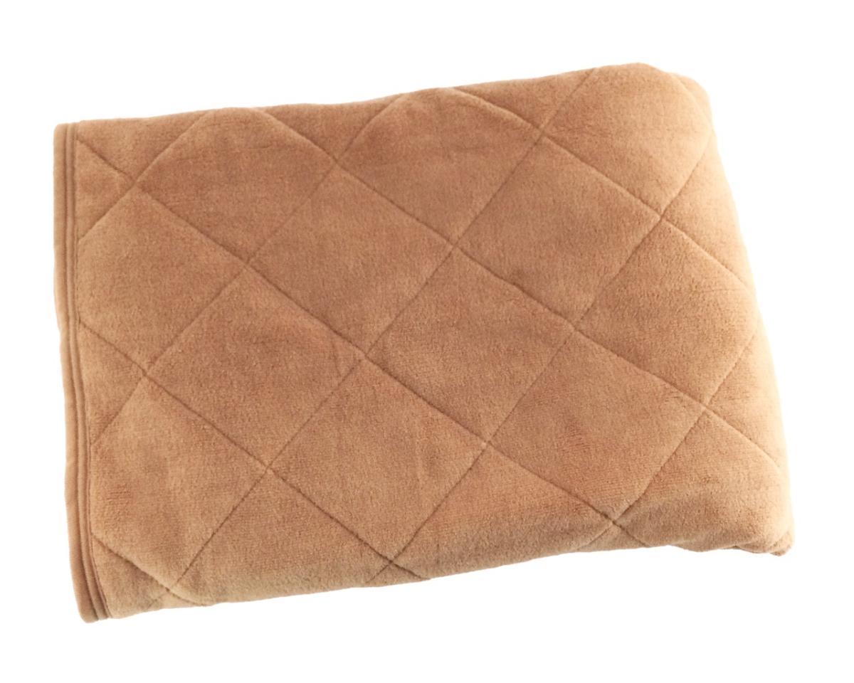  bed pad microfibre soft single width 100x205cm light terra‐cotta winter 