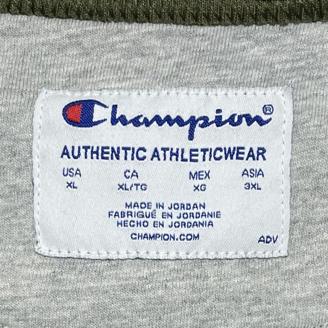 【人気カラー】Champion チャンピオン スウェット トレーナー ビックサイズ XLサイズ モスグリーン 裏起毛 ワンポイント 刺繍ロゴ 24-10_画像7