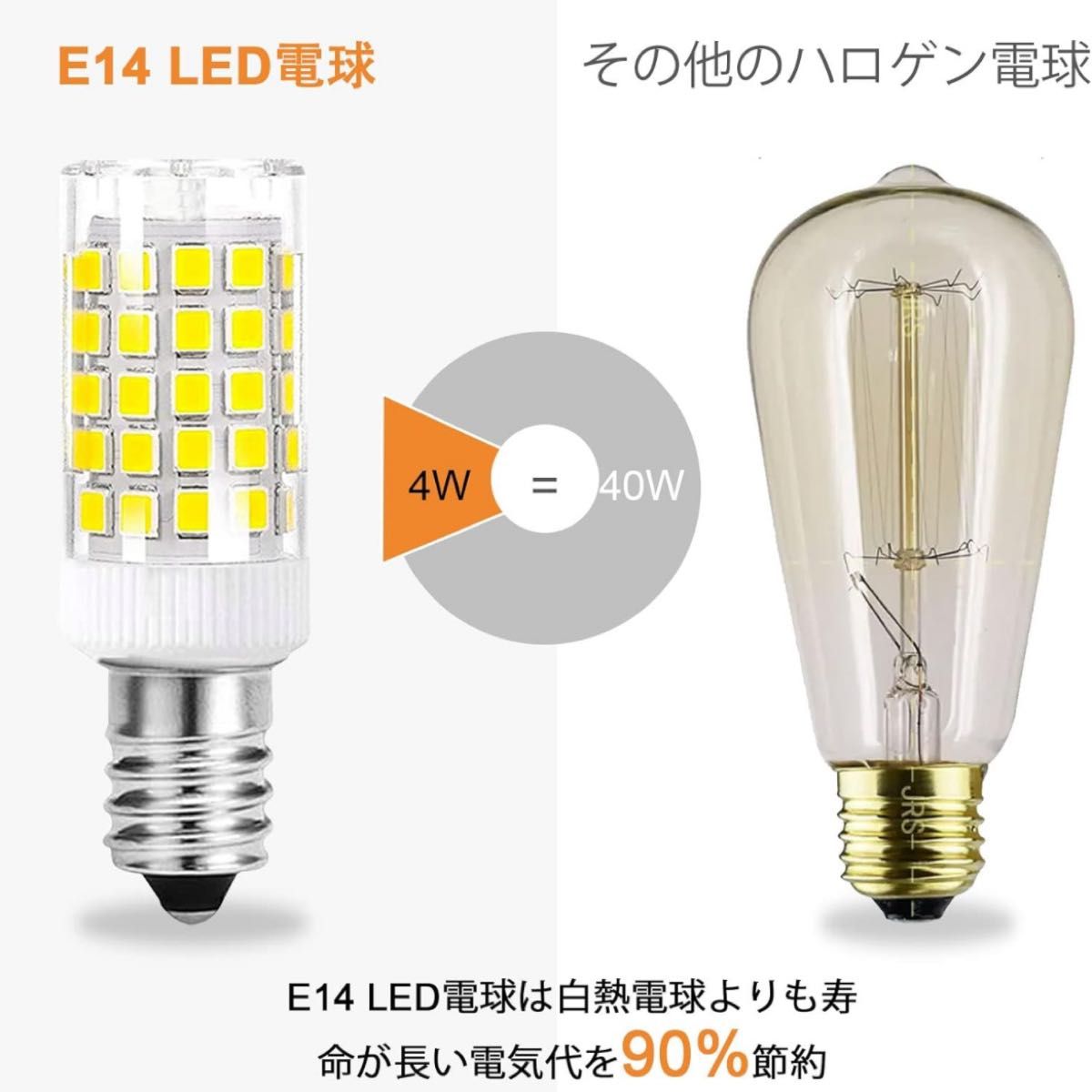 LED 電球 E14 口金直径14mm 可調光 セラミックス C35 全方向 昼白色 6000K 電球40Ｗ形相当