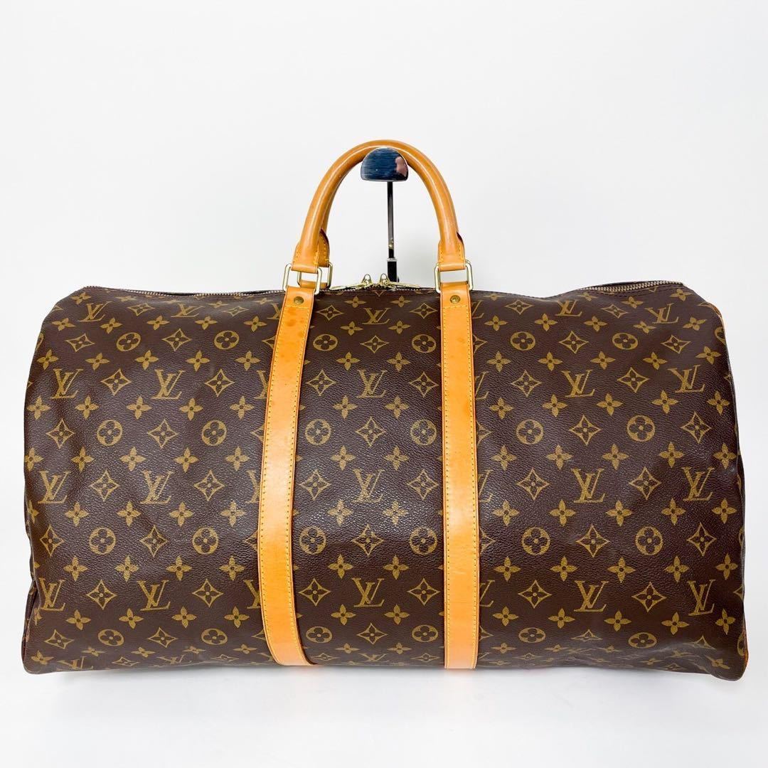 1円 ☆美品☆ LOUIS VUITTON ルイヴィトン モノグラム キーポル キーポル55 大容量 ボストンバッグ 旅行カバン 旅行バッグ ハンドバッグ_画像3