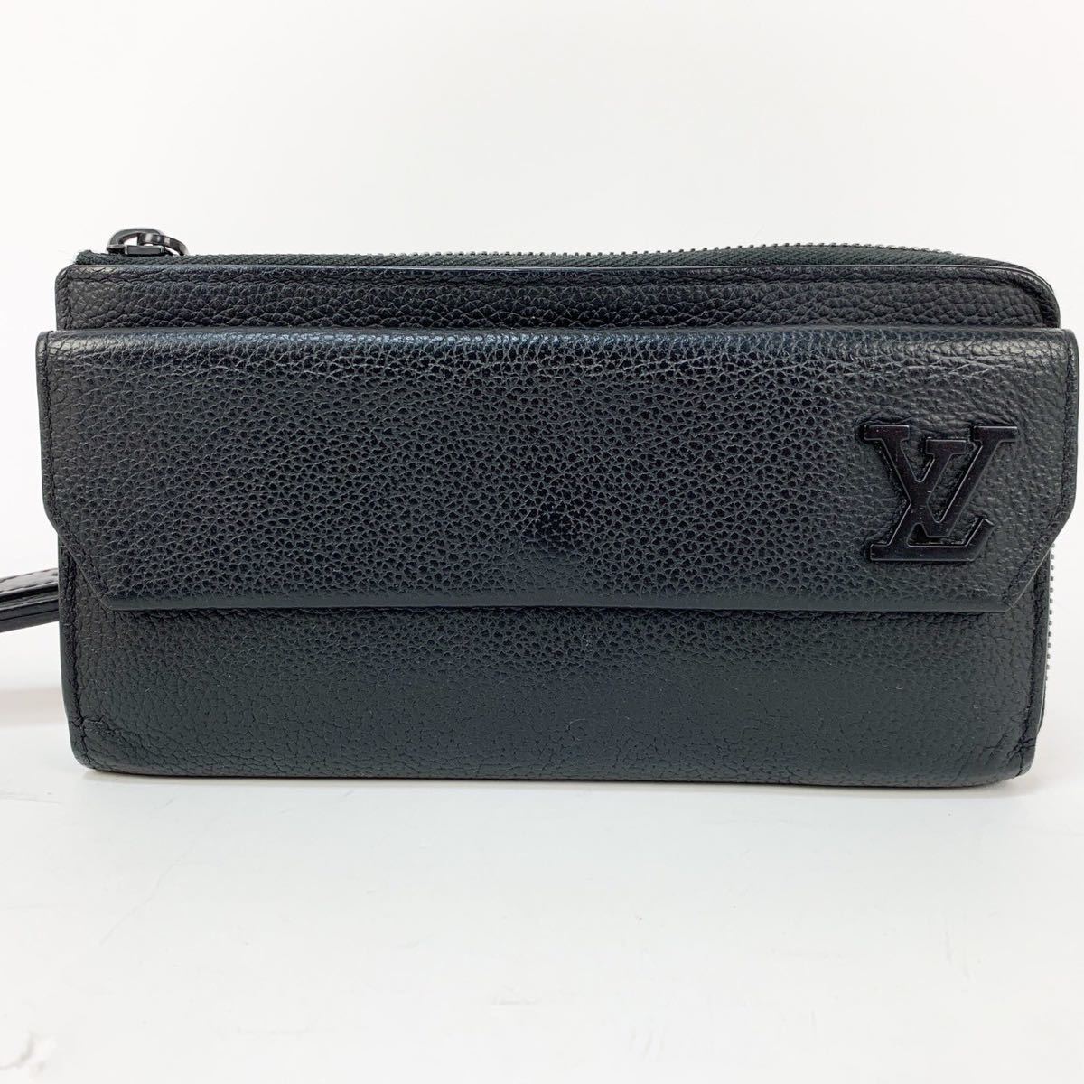 1円 ☆美品☆ LOUIS VUITTON ジッピーウォレット アエログラム ノワール L字ファスナー長財布 グレインレザー ブラック ルイヴィトン_画像2