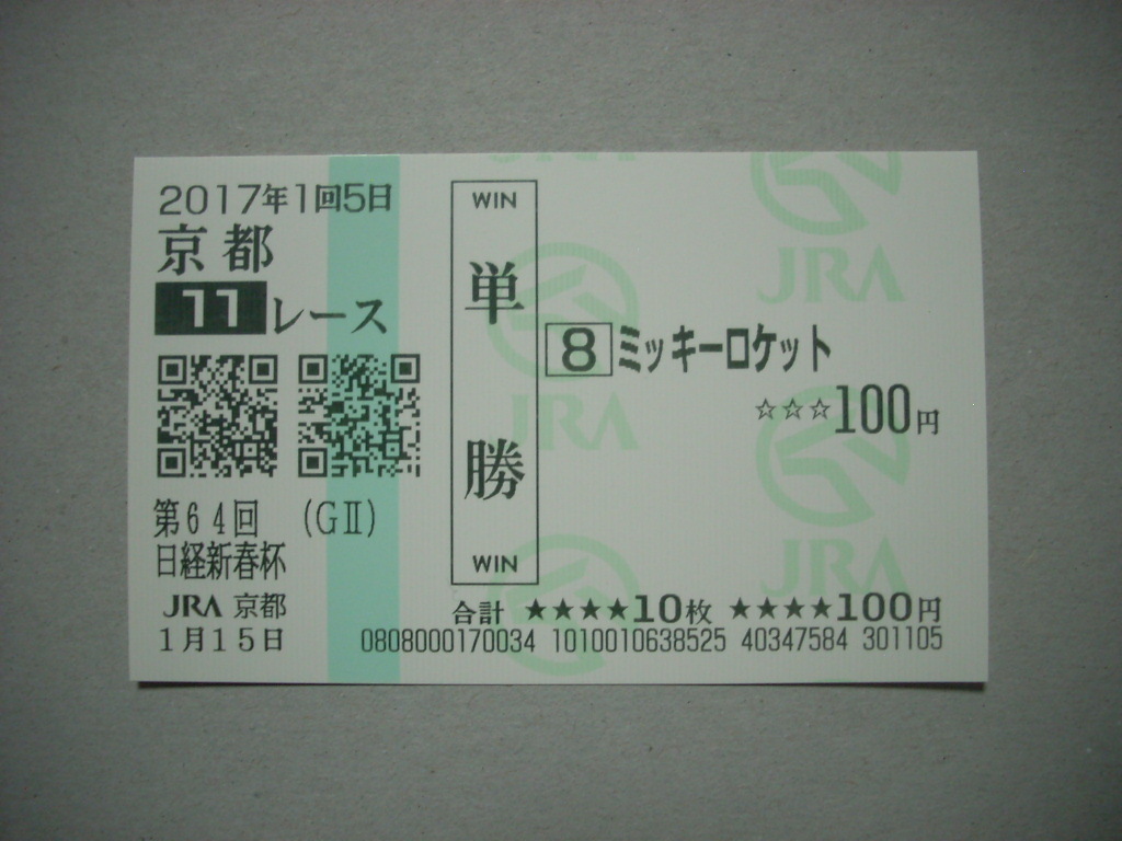 ミッキーロケット：第64回日経新春杯(GⅡ)　現地開催中止版_画像1