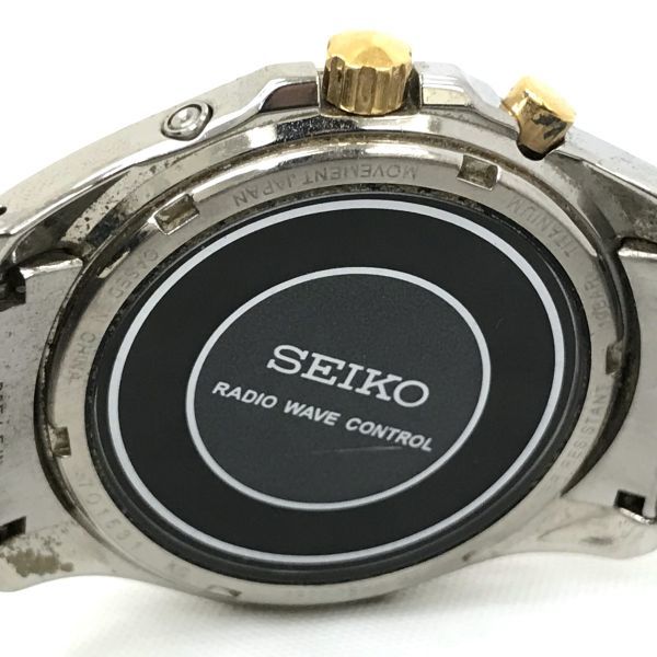 SEIKO セイコー SPIRIT スピリット 腕時計 7B22-0BH0 電波ソーラー アナログ ラウンド TITANIUM チタニウム ホワイト シルバー 動作確認済_画像6