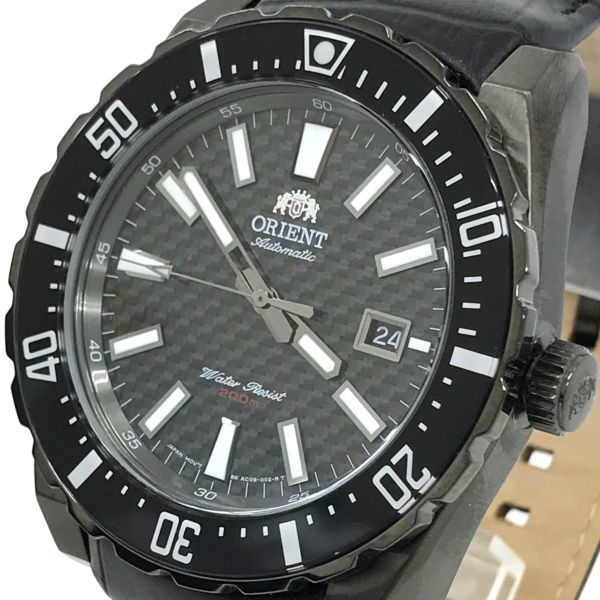 新品 ORIENT オリエント 腕時計 FAC09001B0 自動巻き アナログ ラウンド ブラック レザーベルト 20気圧防水 カレンダー おしゃれ ウォッチ_画像1