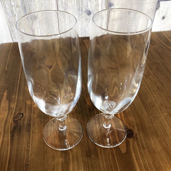 ワイングラス 2個セット ビールグラス ペア ガラス 食器 コップ カップ シンプル クリア 昭和 レトロ おしゃれ キッチン