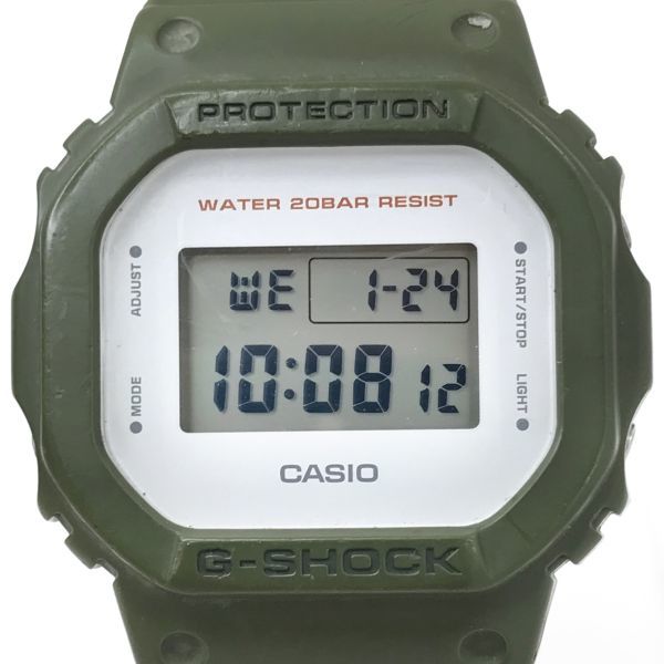 CASIO カシオ G-SHOCK ジーショック 腕時計 DW-5600M-3 クオーツ デジタル 四角 スクエア カーキ グリーン 新品電池交換済 動作確認済_画像1