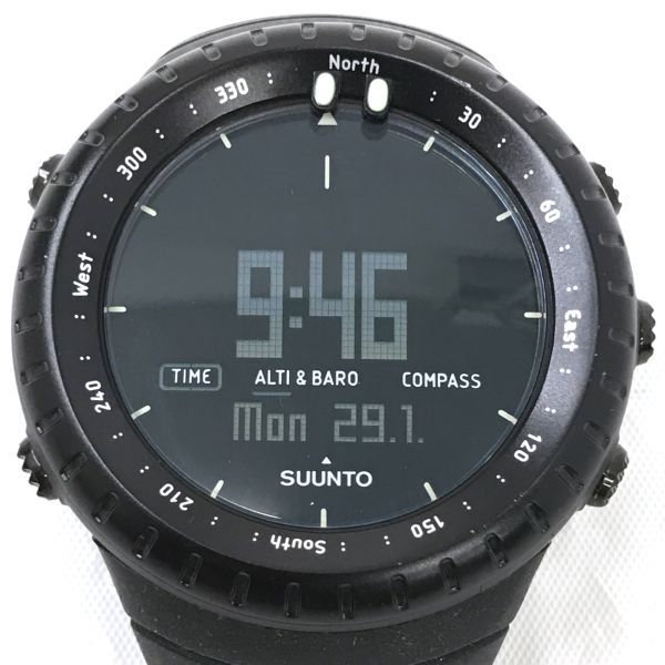 SUUNTO CORE スント コア 腕時計 SS014279010 クオーツ デジタル ラウンド オールブラック コレクション コレクター 電池交換済 動作確認済_画像1