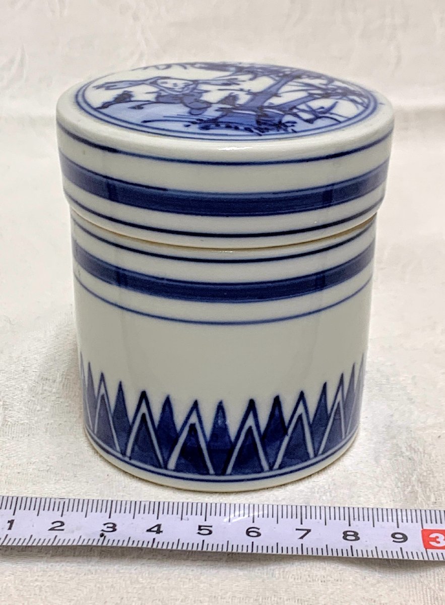 13434/ flat дешево . Izumi белый фарфор с синим рисунком чай входить банка для чая . чайная посуда чайная посуда 