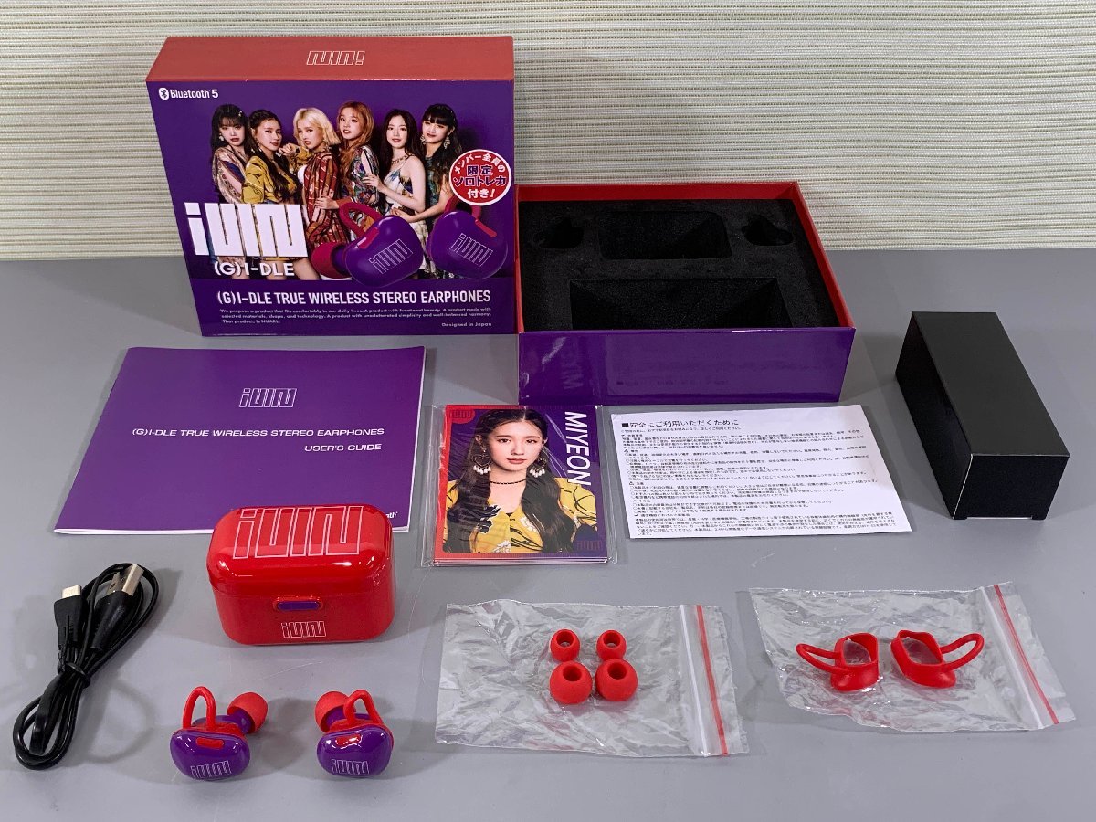 ＜中古品＞ワイヤレスイヤホン (G)I-DLE TRUE WIRELESS STEREO EARPHONES NT01(G)I-DLE 限定トレカ付き（12523120419300IK）_画像1