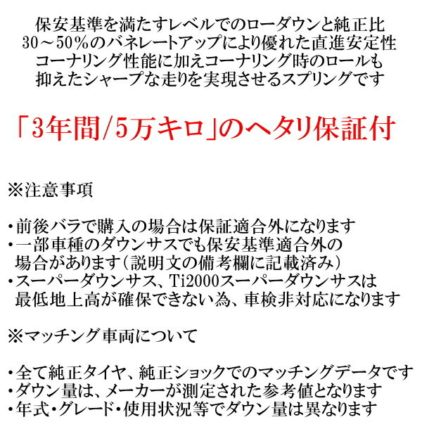 RSRダウンサス前後セット CT9AランサーエボリューションVIII GSR MR H16/2～H17/2_画像2