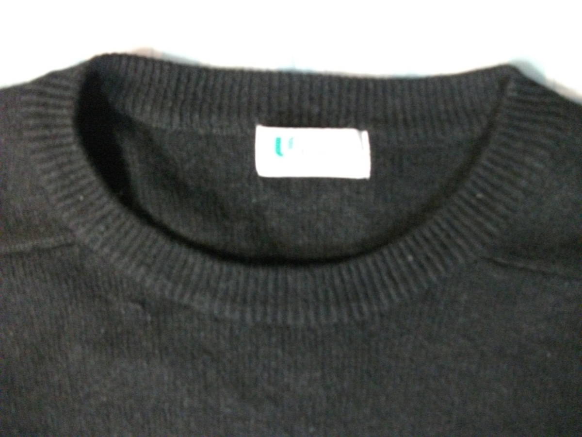 U ness カシミヤ100％セーター　厚手　黒　L　美品_画像6