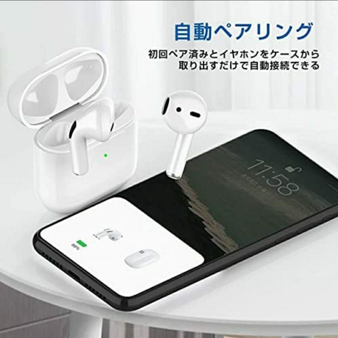 ワイヤレスイヤホン イヤホン 2024年最新版 Bluetoothイヤホン ワイヤレスヘッドホン 重低音 箱付き オーディオ ミュージック 音楽 の画像3
