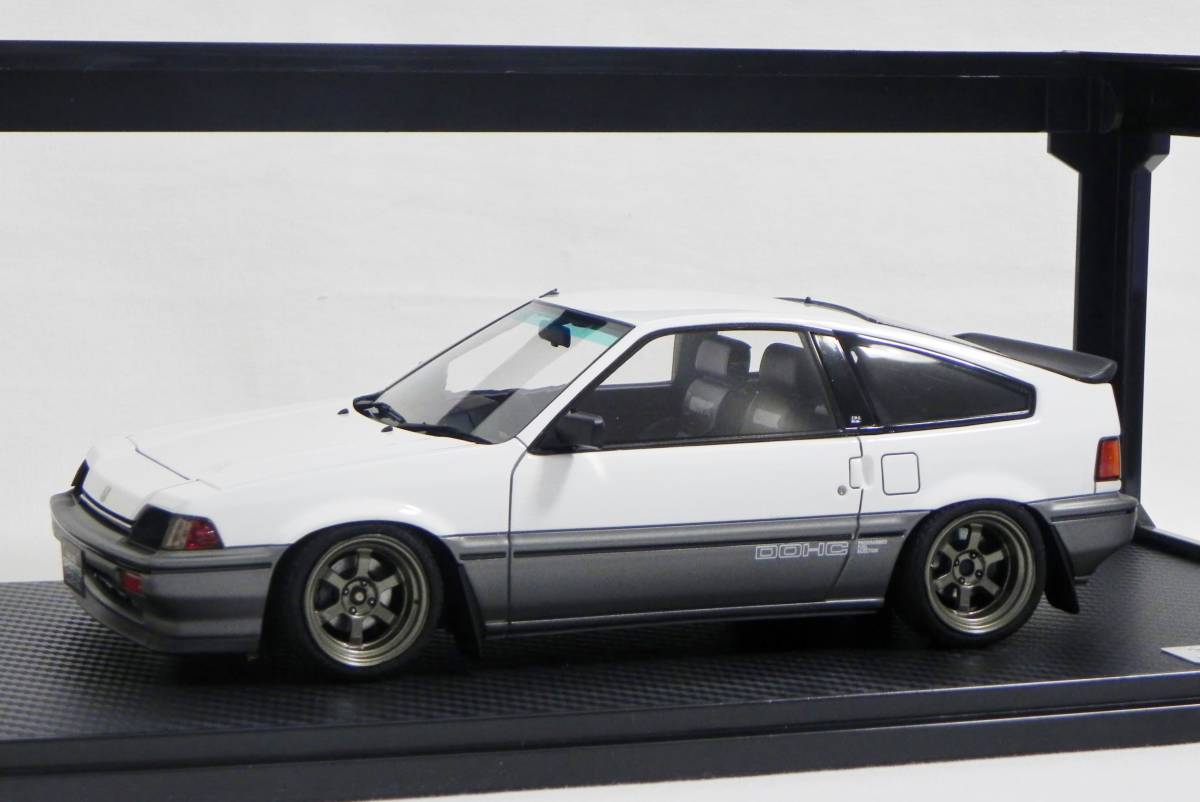 IG X TOMETEC 1/18 Honda Ballade sport CR-X Si white / gray RAYS TE37 wheel custom DOHC 1.6 T-IG1812