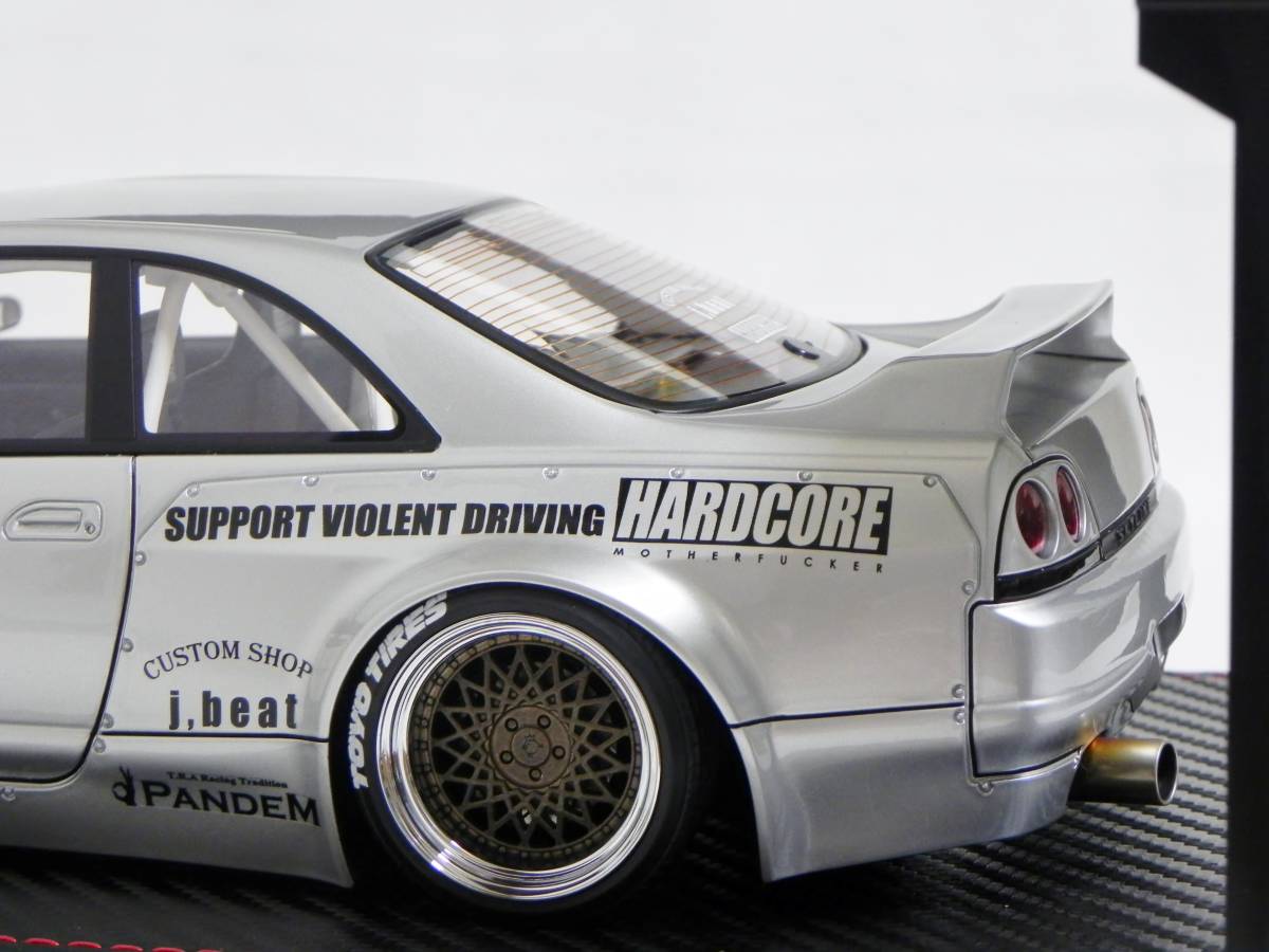 IG 3031 1/18 PANDEM GT-R(BCNR33) Silver With Engine WEB限定 イグニッションモデル TRA Kyoto スカイライン 6666メッシュホイール の画像7