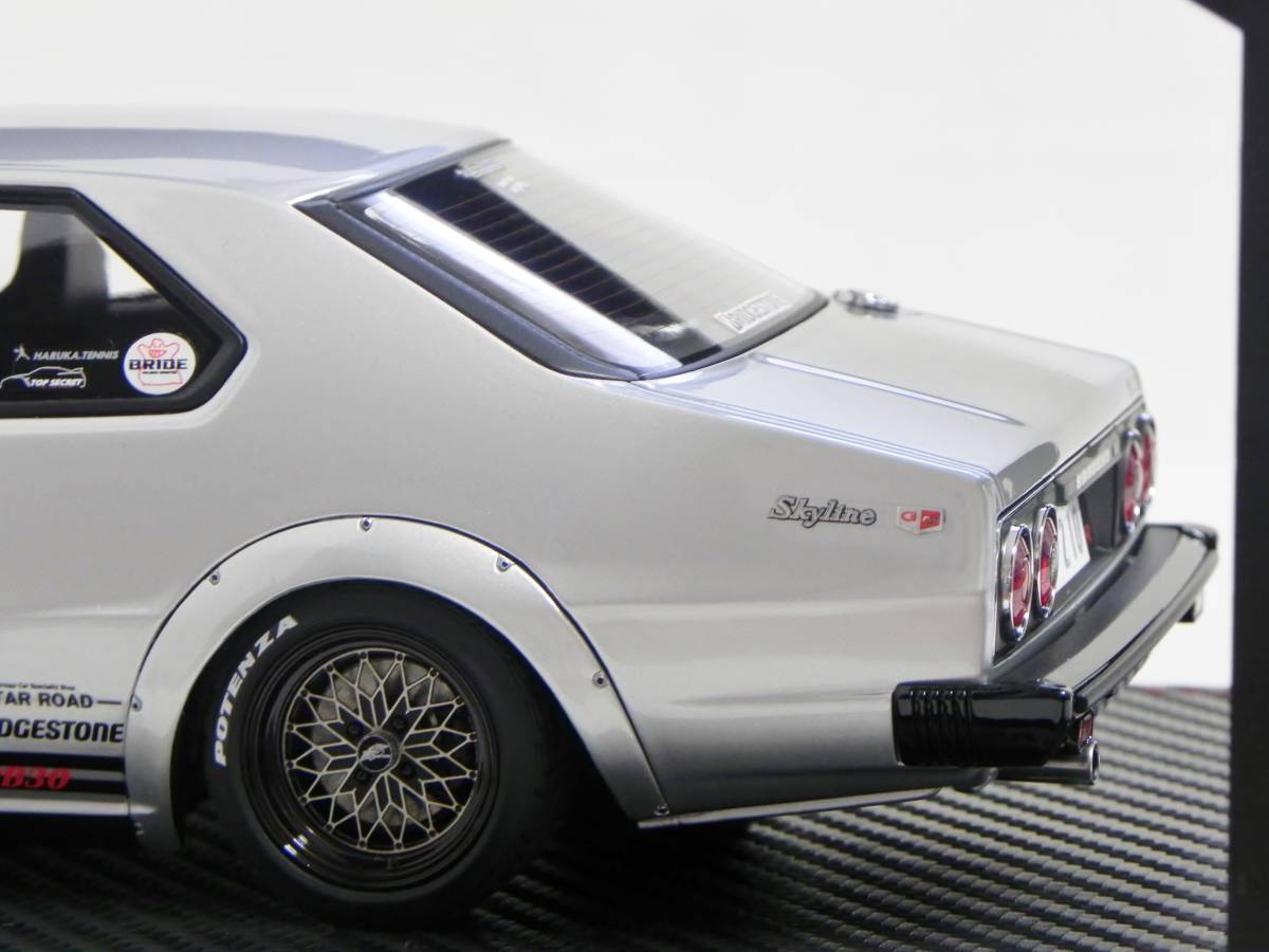 IG 3229 1/18 TOPSECRET SKYLINE JAPAN R (C210) Silver With Mr IG 3229 1/18 TOPSECRET SKYLINE JAPAN R (C210) Silver With Mr